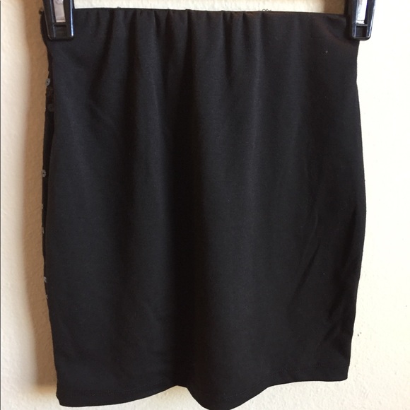 Black Sequined Sparkly Party Bodycon Skirt - Picture 4 of 4